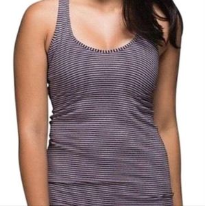 Lululemon Cool Racer Back in light purple and grey stripe